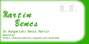 martin bencs business card